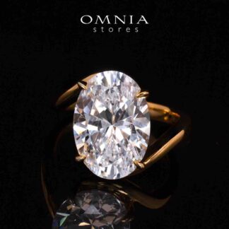 Heyley Gold Oval Cut Certified Lab Crafted Ring With High Quality 925 Silver