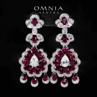 Rayna Red Certified Lab Crafted Drop Earrings With High Quality 925 Silver