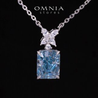 Elana White and Blue Floral Certified Lab Crafted Pendant Necklace With High Quality 925 Silver