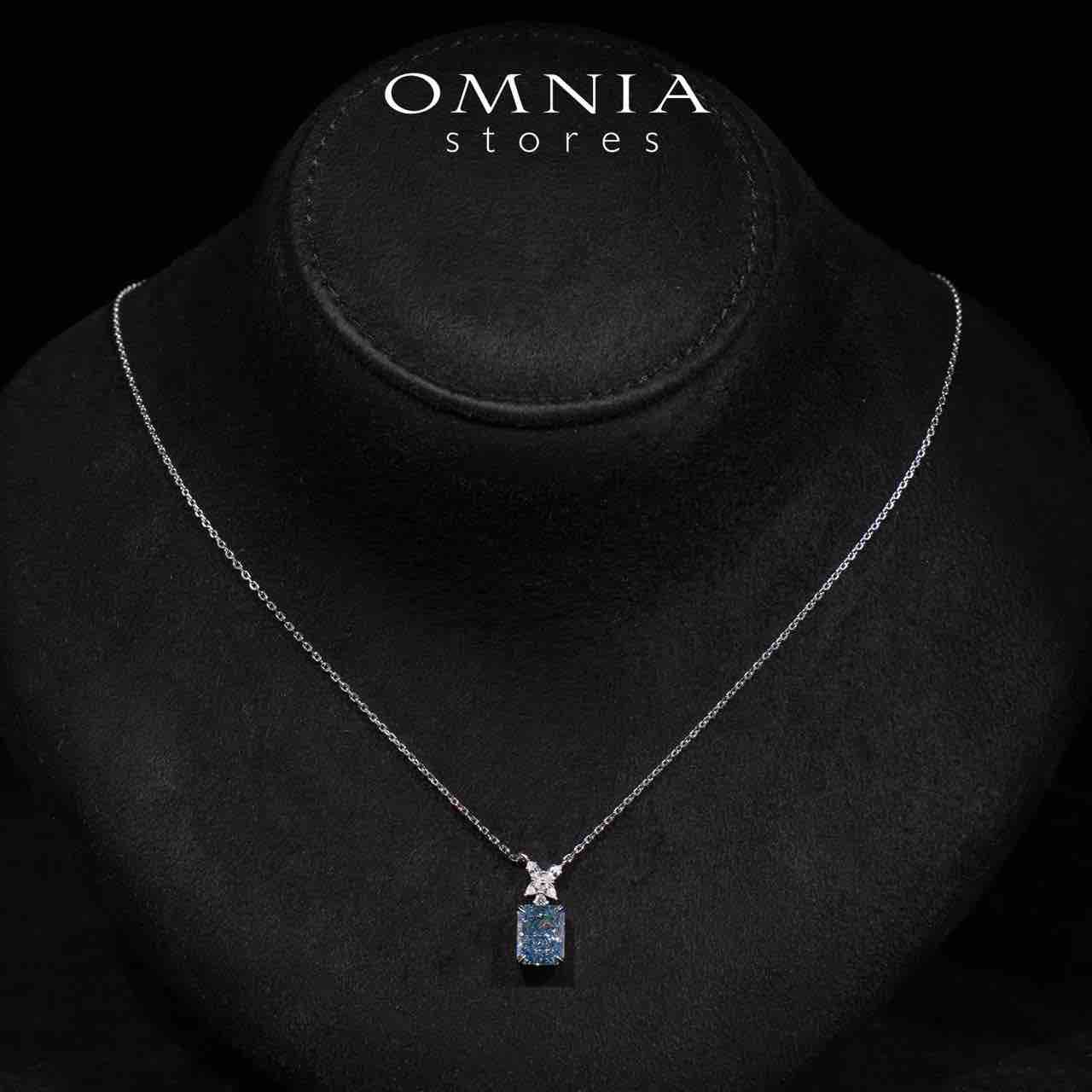 Elana White and Blue Floral Certified Lab Crafted Pendant Necklace With High Quality 925 Silver - Image 2
