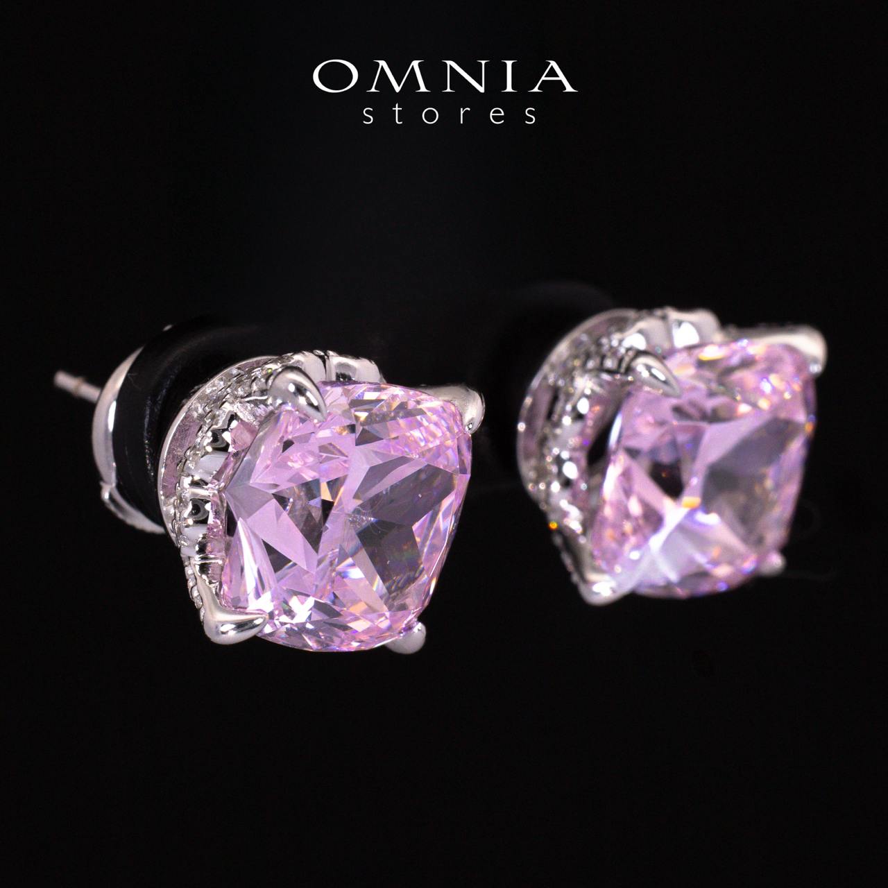 Maleah pink Cushion Cut Certified Lab Crafted Earrings With High Quality 925 Silver - Image 3