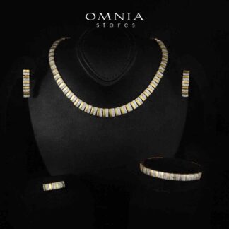 Melanie Gold Plated Luxury Bridal Full Set in 925 Silver High Quality Simulated Diamonds