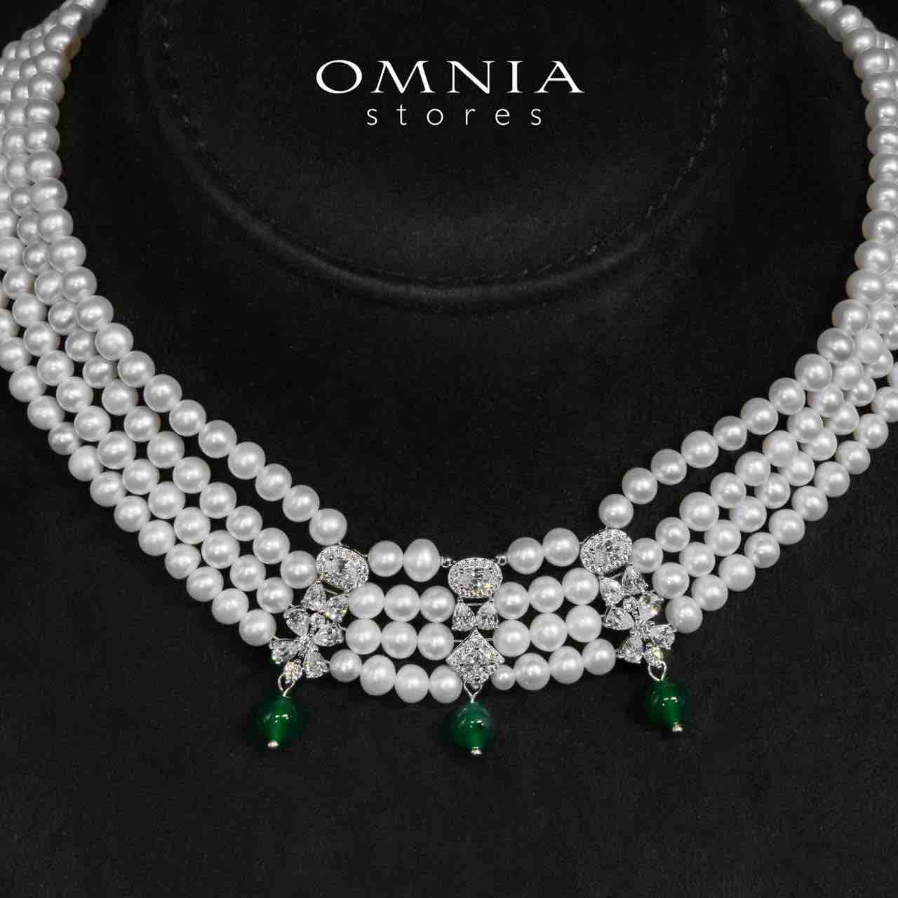 Shayna Green and White Real Preal Necklace With High Quality Simulated Diamonds in 925 Silver - Image 2