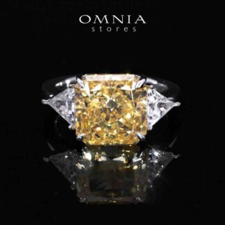 Paula Yellow and White Ring With High Quality Simulated Diamonds in 925 Silver