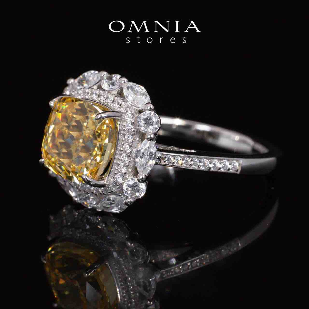 Teresa Yellow and White Ring With High Quality Simulated Diamonds in 925 Silver - Image 2