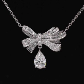 Briana White Pendant Necklace with High Premium Signature Stones in 925 Silver