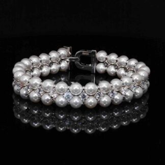 Kendra White Pearl Bracelet with High Premium Signature Stones in 925 Silver