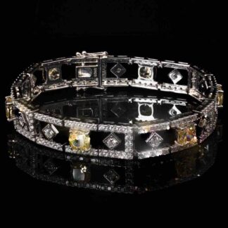 Romina Yellow and White Bracelet With High Quality Simulated Diamonds in 925 Silver