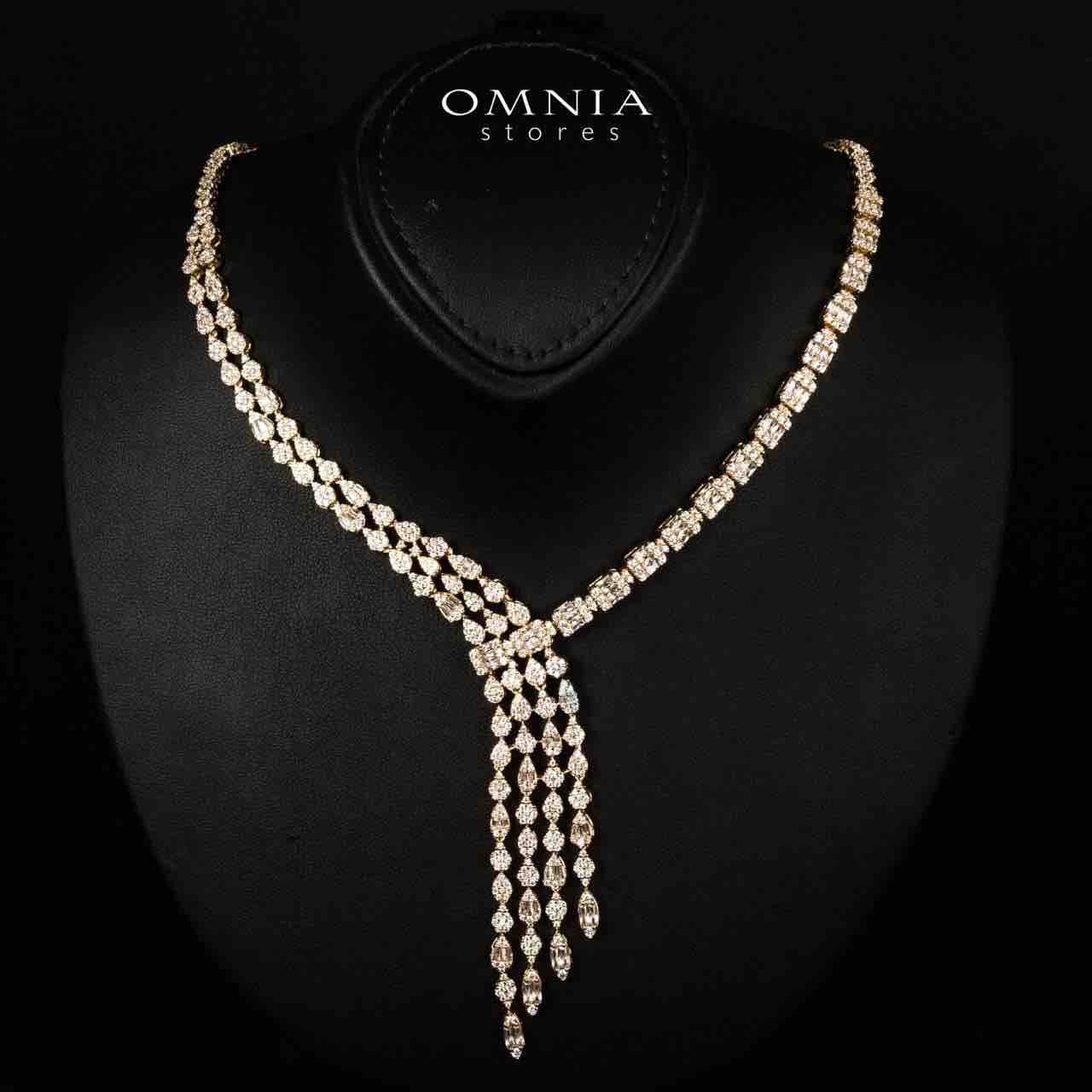 Arwen Gold Luxury Bridal Full Set with High-Quality Simulated Diamonds Rhodium Plated - Image 2