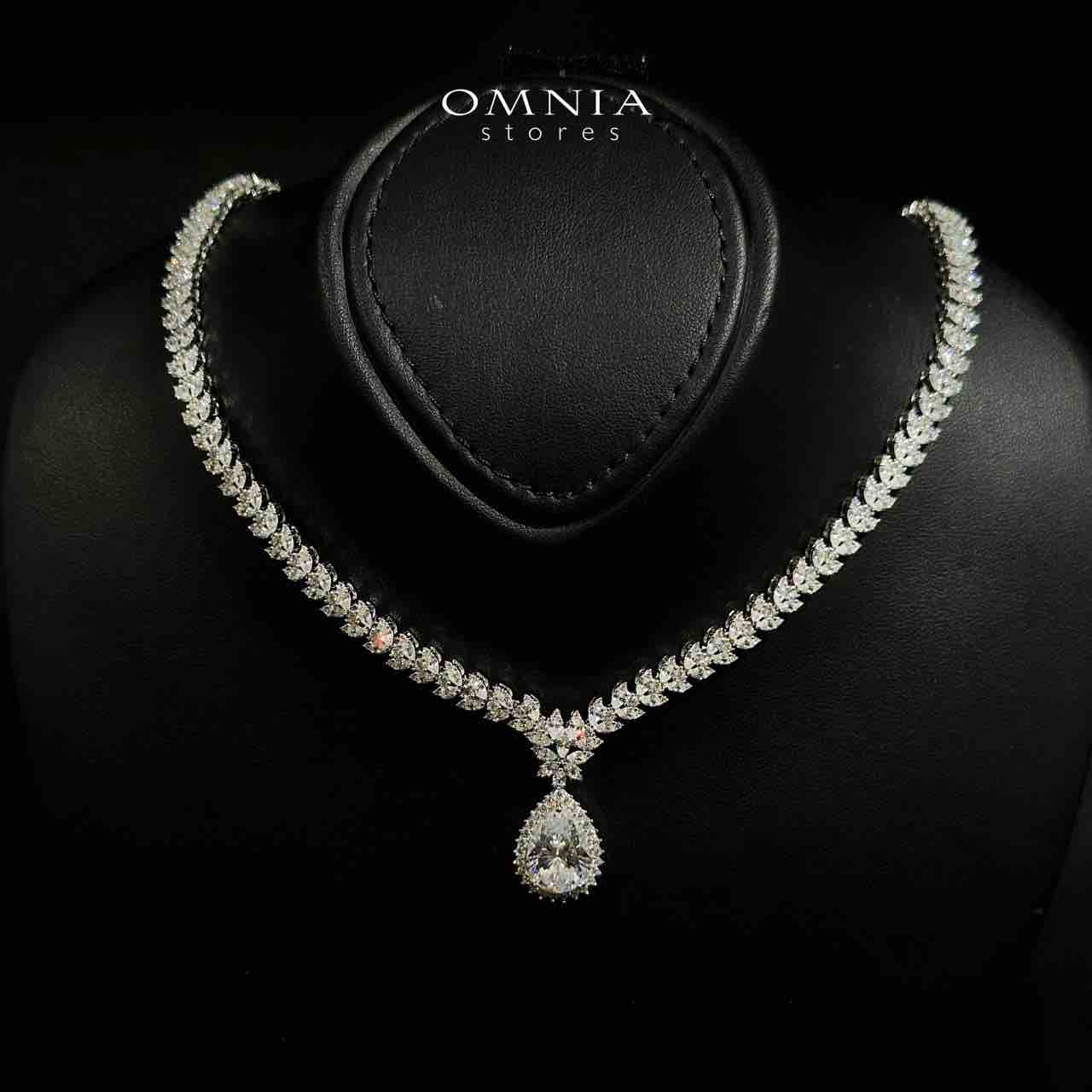 Lyra White Bridal Choker Full Set in 925 Silver High Quality Simulated Diamonds - Image 2