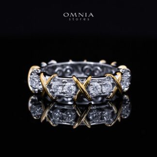 Aasima Round Cut GRA Certifited White Moissanite Ring in 925 Silver & Gold