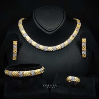 Ella Gold Plated Luxury Bridal Full Set in 925 Silver High Quality Simulated Diamonds