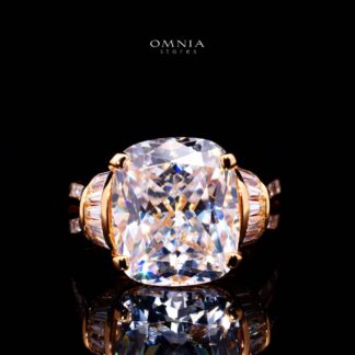 Theia 9ct Rose Gold Ring With Certified Lab Crafted Stones In 925 Silver