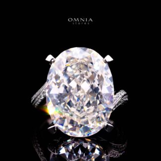 Omnia Noella White High Quality Certified Lab Crafted Ring In 925 Silver D44.2ct
