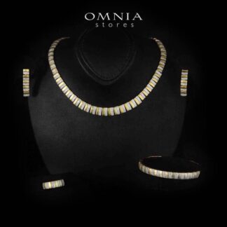 Melanie Gold Plated Luxury Bridal Full Set in 925 Silver High Quality Simulated Diamonds