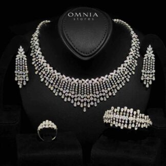Kawthar White Bridal Full Set in 925 Silver High Quality Simulated Diamonds