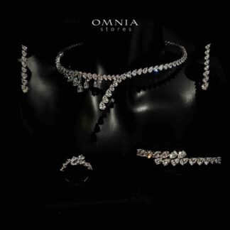 Ailyn White Choker Bridal Full Set in 925 Silver High Quality Simulated Diamonds