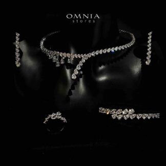 Ailyn White Choker Bridal Full Set in 925 Silver High Quality Simulated Diamonds