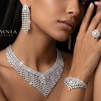 Scarlet White Bridal Full Set in 925 Silver High Quality Simulated Diamonds