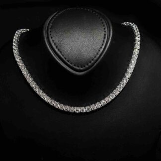 Sanira 5.0mm White Simulated Diamonds Tennis Necklace in 925 Silver