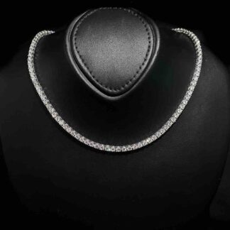 Calisha 3.0mm White Simulated Diamonds Tennis Necklace in 925 Silver