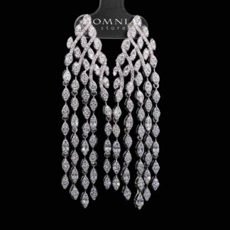 Aileen White Drop Earrings in 925 Silver With High Quality Simulated Diamonds