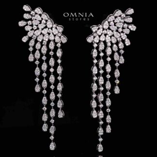 Marina Winged White Drop Earrings in 925 Silver With High Quality Simulated Diamonds