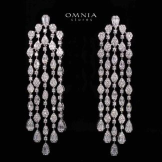 Jolie White Drop Earrings in 925 Silver With High Quality Simulated Diamonds