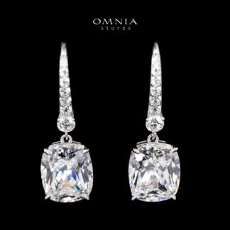 Lilia Cushion Cut Drop Earrings With Certified High Quality Premium Stones in 925 Silver