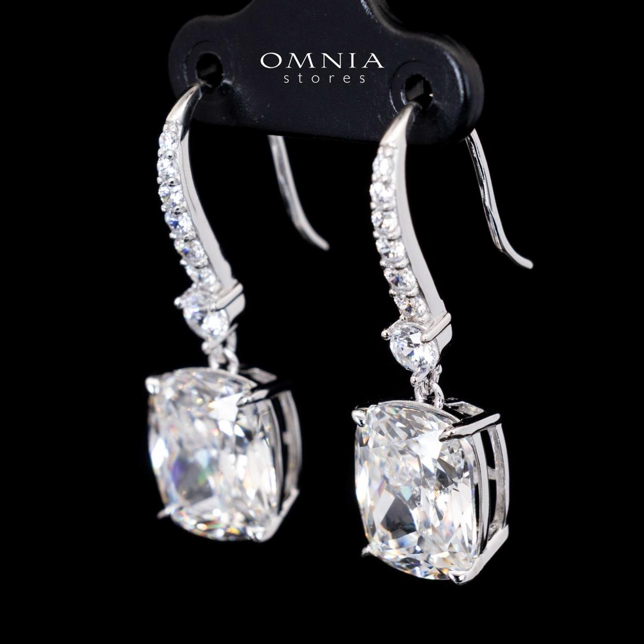 Lilia Cushion Cut Drop Earrings With Certified High Quality Premium Stones in 925 Silver - Image 2