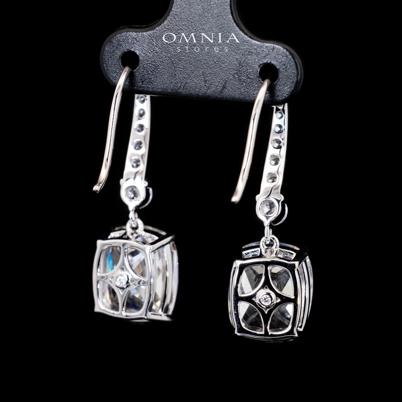 Lilia Cushion Cut Drop Earrings With Certified High Quality Premium Stones in 925 Silver - Image 3