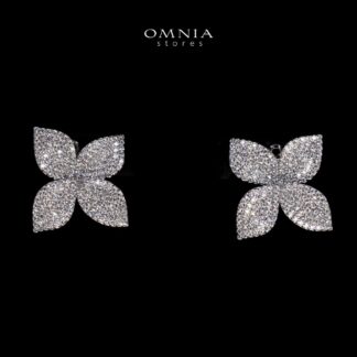Kimora White Floral Earrings in 925 Silver With High Quality Simulated Diamonds