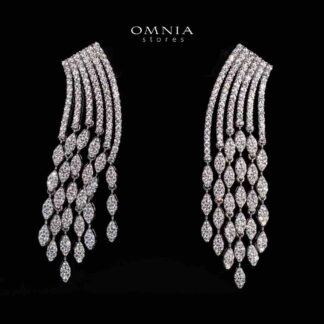 Lexie White Drop Earrings in 925 Silver With High Quality Simulated Diamonds