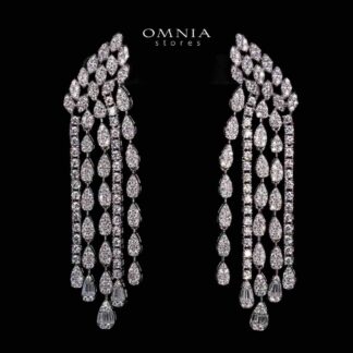 Maddie White Winged Drop Earrings in 925 Silver With High Quality Simulated Diamonds