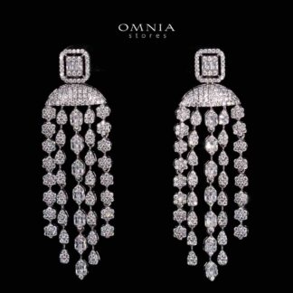 Betty White Drop Earrings in 925 Silver With High Quality Simulated Diamonds