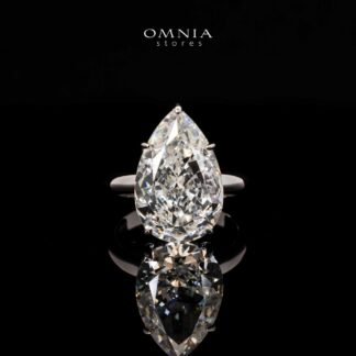 Kayleen White Pear Cut Ring in 925 Silver With High Quality Simulated Diamonds