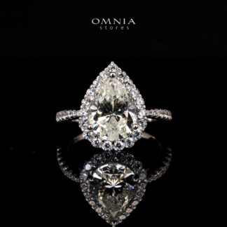 Sheela White Pear Cut Ring in 925 Silver With High Quality Simulated Diamonds