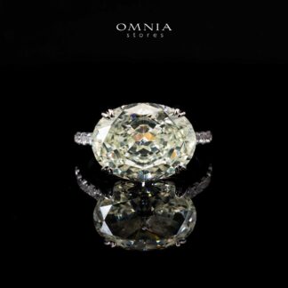 Aryana White Emerald Cut Ring in 925 Silver With High Quality Simulated Diamonds