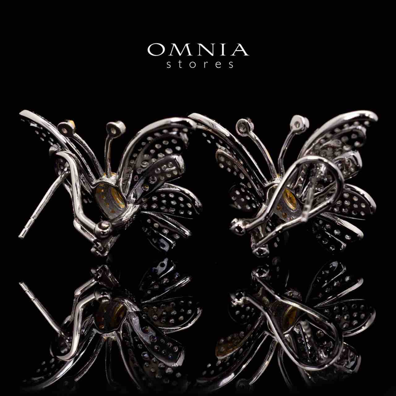 Alara Yellow Butterfly Clip Earrings in 925 Silver With High Quality Simulated Diamonds - Image 3