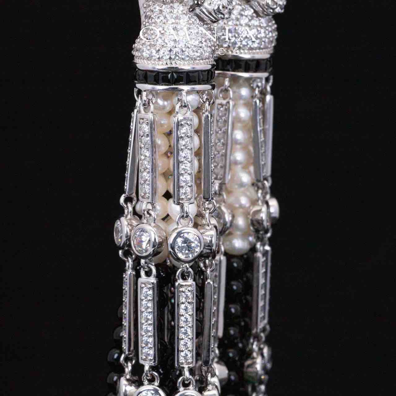 Omnia Vania Multi Color Horse Design Long Chain Necklace & Drop Earrings Set in 925 Silver With High Quality Simulated Diamonds - Image 5