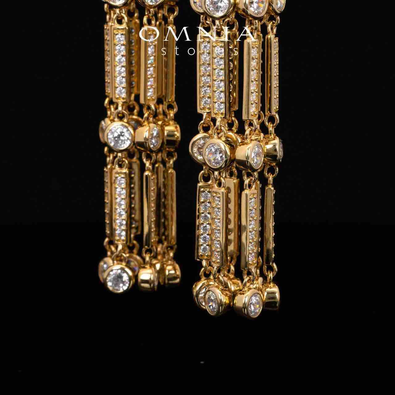 Omnia Vania Golden Horse Design Long Chain Necklace & Drop Earrings Set in 925 Silver With High Quality Simulated Diamonds - Image 5