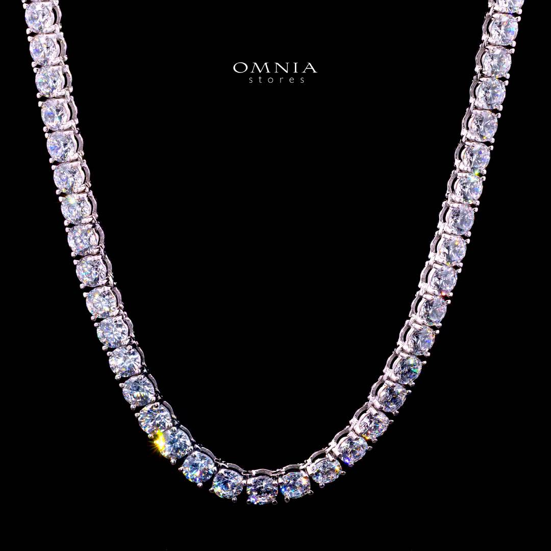 Sanira 5.0mm White Simulated Diamonds Tennis Necklace in 925 Silver - Image 2