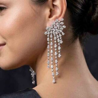 Marina Winged White Drop Earrings in 925 Silver With High Quality Simulated Diamonds