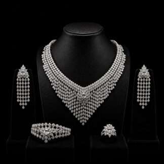 Scarlet White Bridal Full Set in 925 Silver High Quality Simulated Diamonds