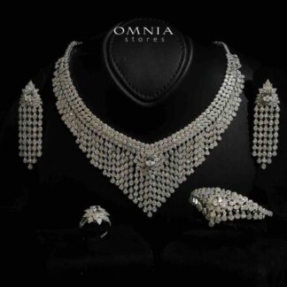 Scarlet White Bridal Full Set in 925 Silver High Quality Simulated Diamonds
