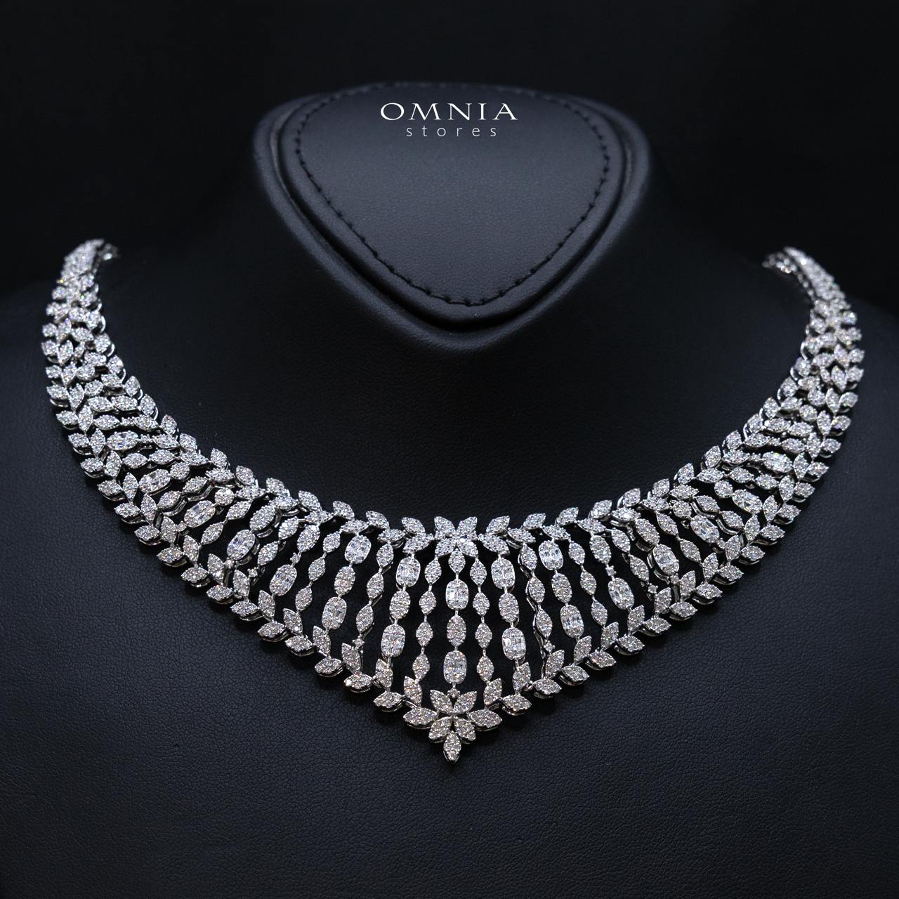 Emeny White Luxury Bridal Full Set in High Quality Rhodium Plated Zircon Stones - Image 2