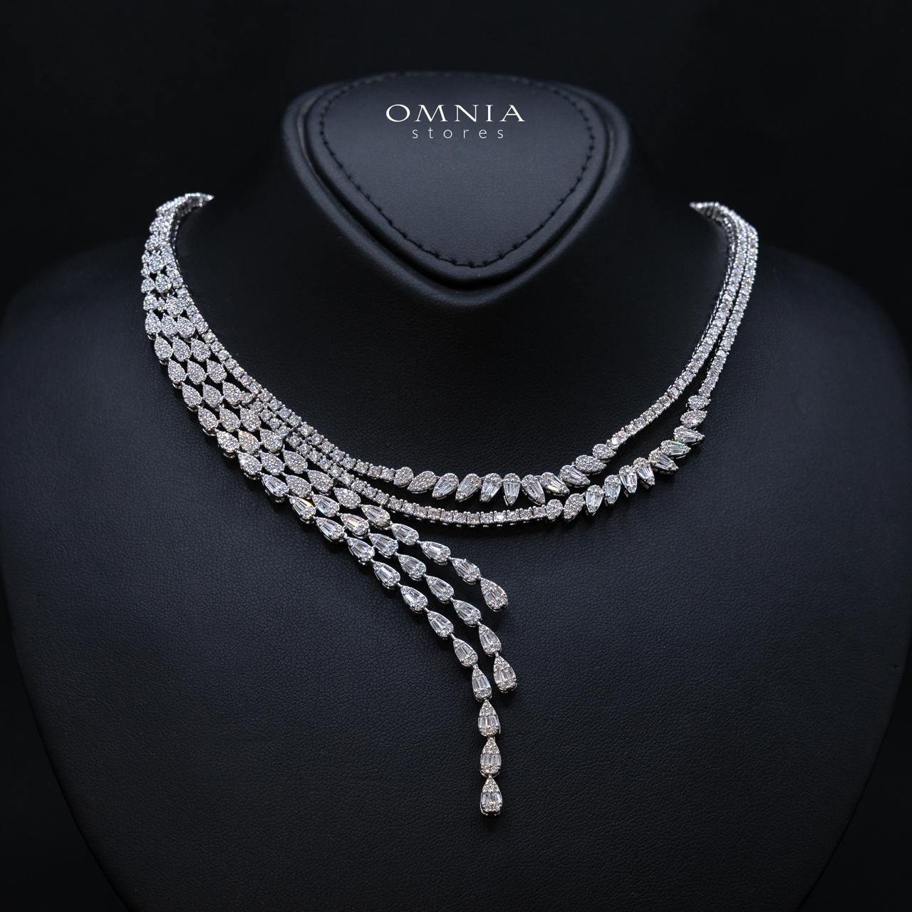 Fidha White Luxury Bridal Full Set in High Quality Rhodium Plated Zircon Stones - Image 2