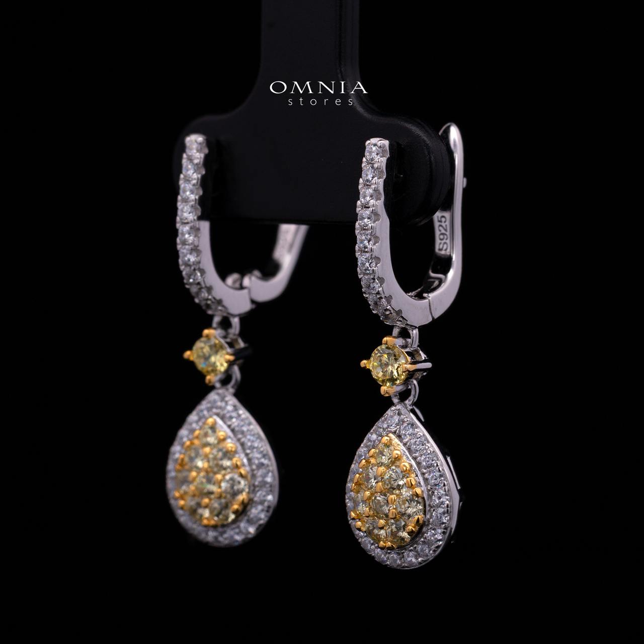 Ahanta Teardrop Hook Earrings in 925 Sterling Silver with Premium Cubic Zirconia - Image 2