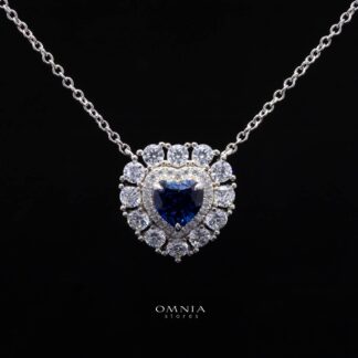 Janiya Blue Lab-Grown Sapphire Pendant with GRC Certificate, Heart 6×6mm, in 925 Sterling Silver