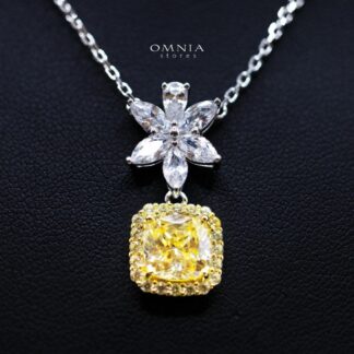 Daleyza Yellow Necklace in 925 Sterling Silver with High-Quality Simulated Diamond Stone